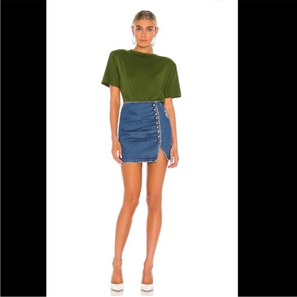 Retrofete Green and Blue Mini Skirt